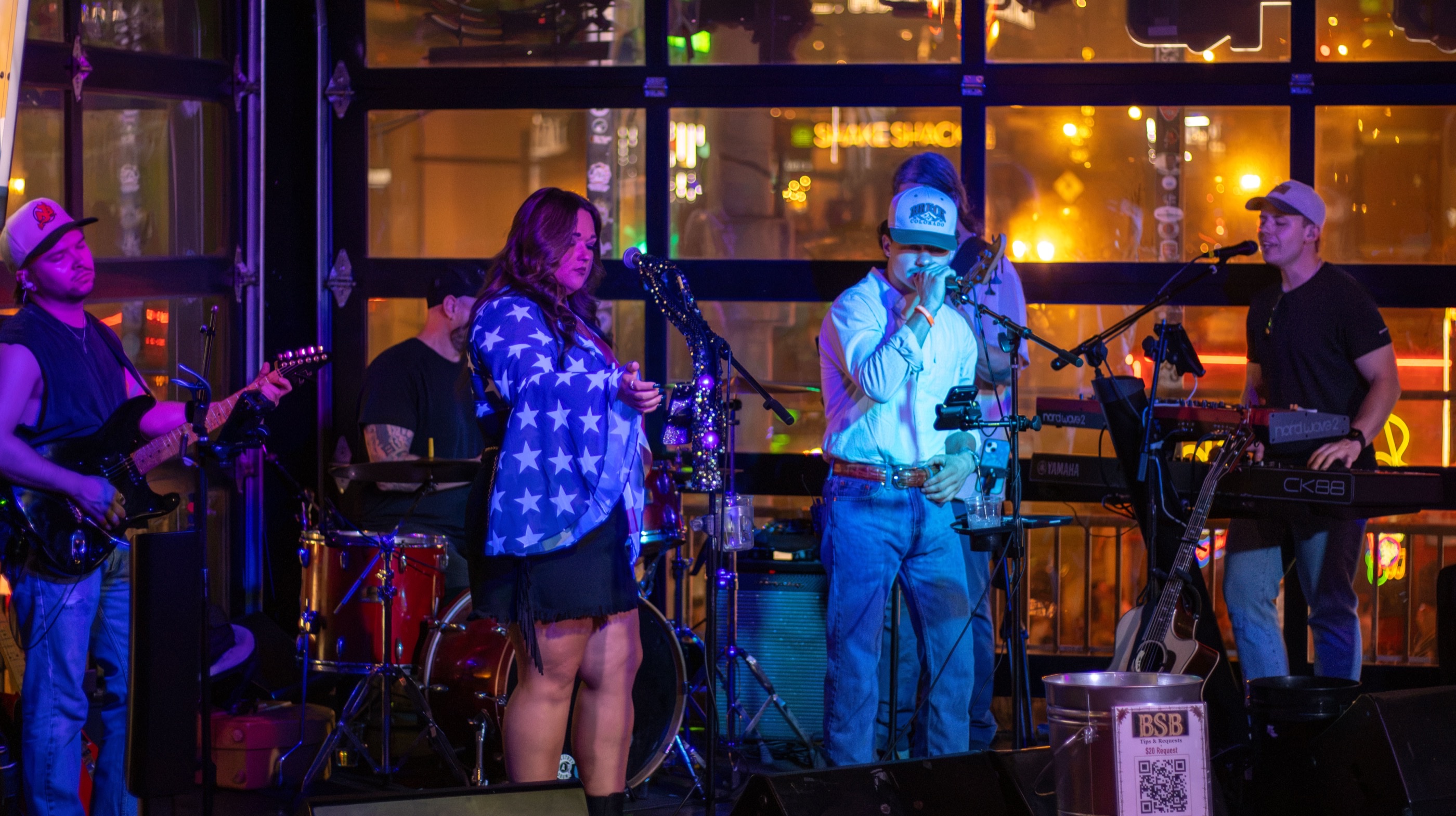 Brandon Krul and Shelbie Z. Band performing together live in Nashville